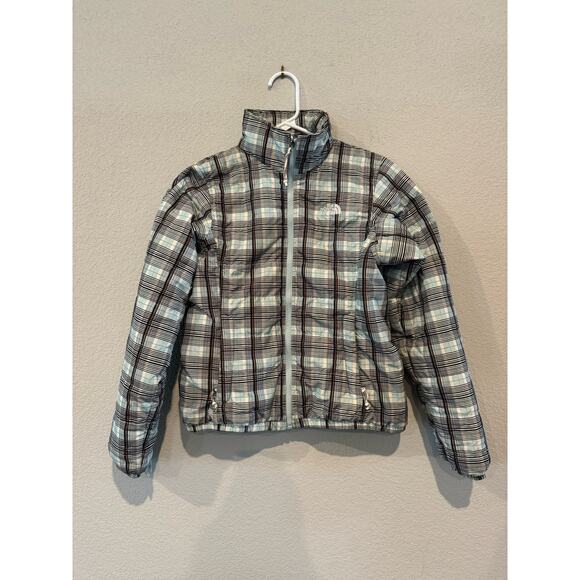 The North Face Women's Size S Windowpane Check High Collar Jacket Multicolor - Picture 1 of 6